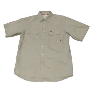 Simms Button Down Short Sleeve Fishing Shirt Men's Size Unknown READ